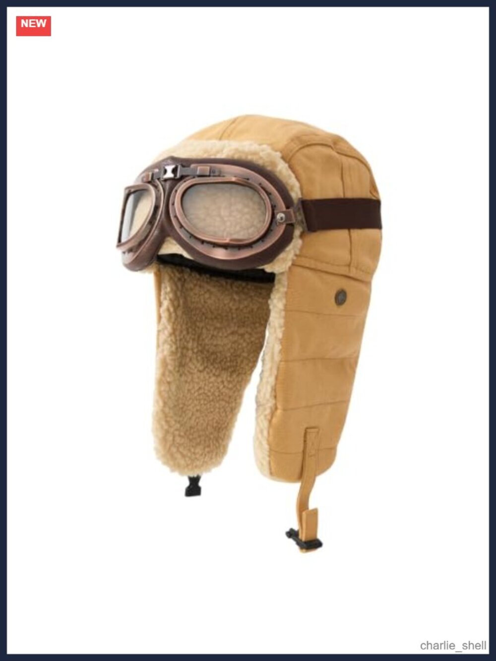 Aviator Hat with Goggles Vintage Pilot Trapper Hat Faux Fur Winter